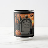 Halloween Gravestone Spaß "Ben Dover" Zweifarbige Tasse (Mittel)