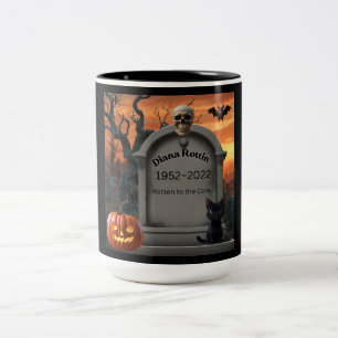 Halloween Gravestone Spaß "Diana Rottin" Zweifarbige Tasse