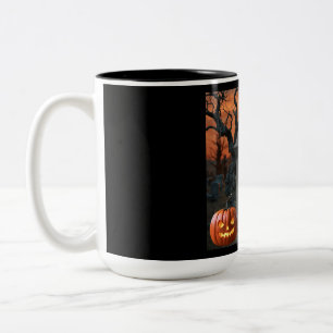 "Halloween Gravestone Spaß "Upton O'Good" Zweifarbige Tasse