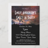 Halloween Graveyard Cat Kostüm Süß 16 Geburtstag Einladung (Vorderseite)