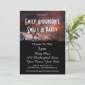 Halloween Graveyard Cat Kostüm Süß 16 Geburtstag Einladung (Stehend Vorderseite)