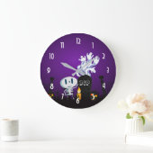 Halloween Graveyard Niedlich Skelett und Geister Große Wanduhr (Zuhause)