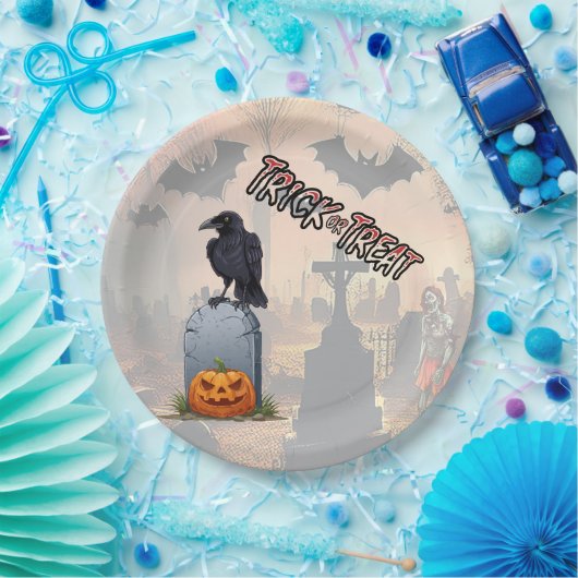 Halloween Graveyard Pappteller (Party)