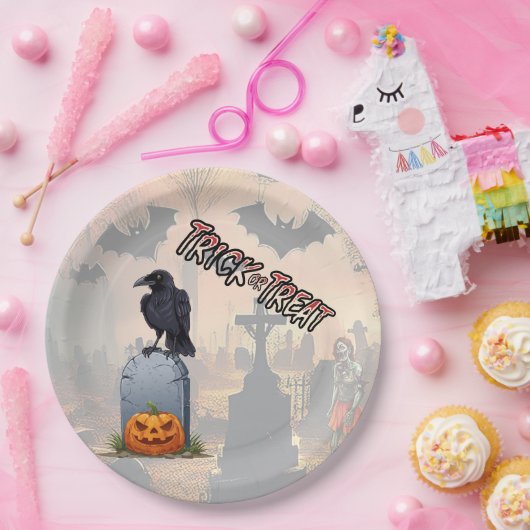 Halloween Graveyard Pappteller (Party)