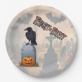 Halloween Graveyard Pappteller (Vorderseite)