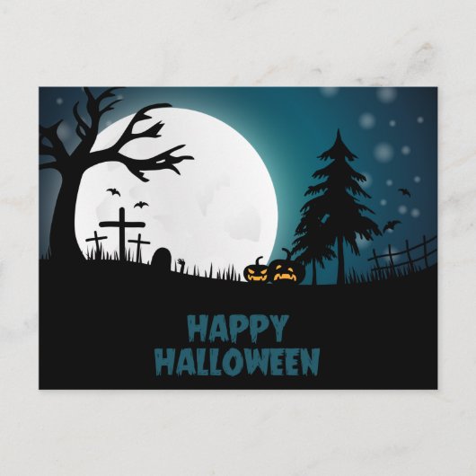 Halloween Graveyard Postkarte (Vorderseite)