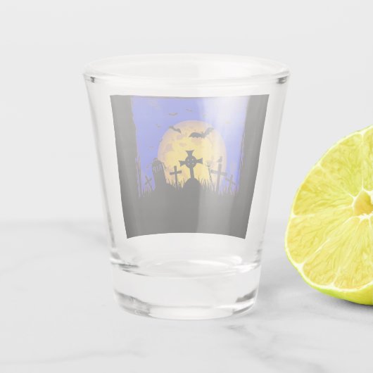 Halloween Graveyard Schnapsglas (Rückseite)