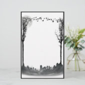 Halloween Graveyard-Silhouette Briefpapier (Stehend Vorderseite)
