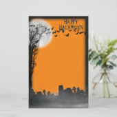 Halloween Graveyard-Silhouette Briefpapier (Stehend Vorderseite)