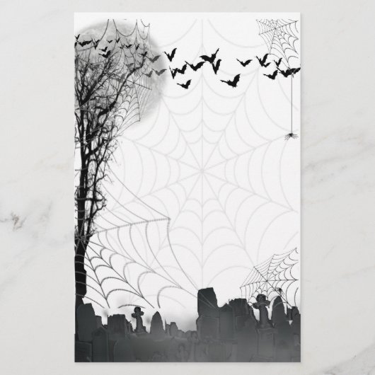 Halloween Graveyard-Silhouette Briefpapier (Vorderseite)