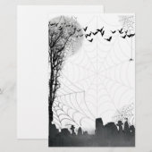 Halloween Graveyard-Silhouette Briefpapier (Vorne/Hinten)