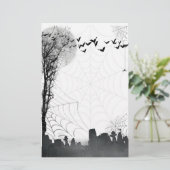 Halloween Graveyard-Silhouette Briefpapier (Stehend Vorderseite)
