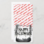 Halloween Graveyard-Silhouette Feiertagskarte (Vorne/Hinten)