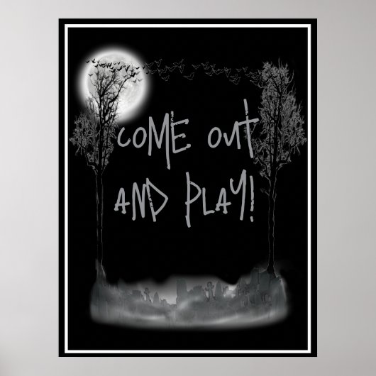 Halloween Graveyard Silhouette Poster (Vorne)