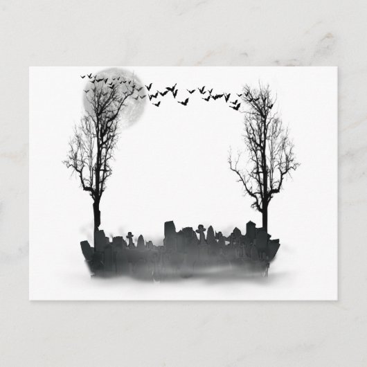 Halloween Graveyard-Silhouette Postkarte (Vorderseite)