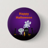 Halloween Graveyard Spooky Niedlich Skelett & Geis Button (Vorderseite)