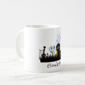 Halloween Graveyard Spooky Niedlich Skelett & Geis Kaffeetasse (Vorderseite Links)
