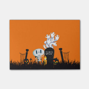 Halloween Graveyard Spooky Niedlich Skelett & Geis Post-it Klebezettel
