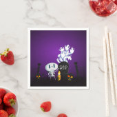 Halloween Graveyard Spooky Niedlich Skelett & Geis Serviette (Beispiel)