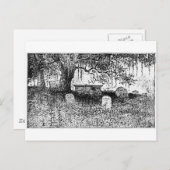 Halloween Graveyard Szene Postkarte (Vorne/Hinten)