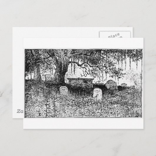 Halloween Graveyard Szene Postkarte (Vorne/Hinten)
