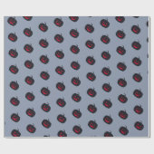 Halloween Gray Black Minimal Muster Geschenkpapier (Flach)