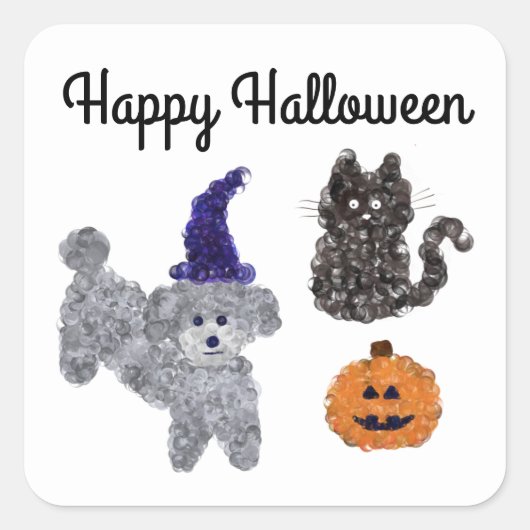 Halloween Gray Poodle #1-2 Stickers (Vorderseite)