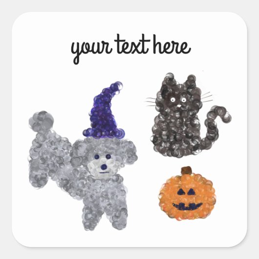 Halloween Gray Poodle #1-4 Stickers (Vorderseite)
