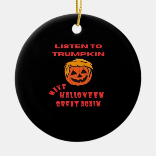 Halloween Great Again Classic - Retro Pumpkin Keramik Ornament (Vorne)