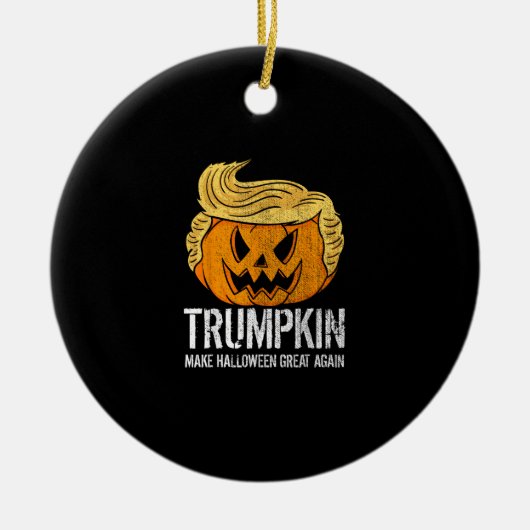 Halloween Great Again Donald Trumpkin Pumpkin Keramik Ornament (Vorne)