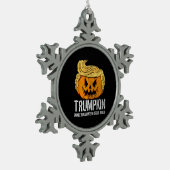 Halloween Great Again Donald Trumpkin Pumpkin Schneeflocken Zinn-Ornament (Links)