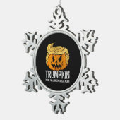 Halloween Great Again Donald Trumpkin Pumpkin Schneeflocken Zinn-Ornament (Rechts)