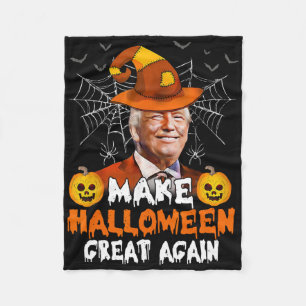 Halloween Great Again Funny Trump Jack O Lant Fleecedecke