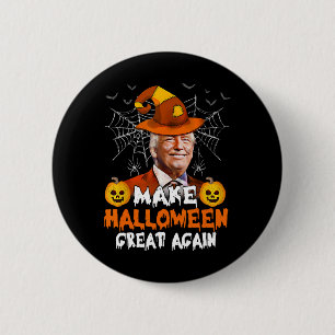 Halloween Great Again Funny Trump Kürbislaterne G Button