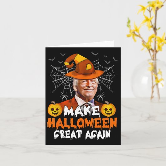 Halloween Great Again Funny Trump Kürbislaterne G Karte (Gelbe Blume)