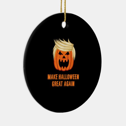 Halloween Great Again Funny Trumpkin - Basic Keramik Ornament (Rechts)