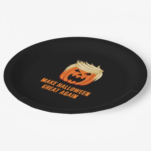 Halloween Great Again Funny Trumpkin - Basic Pappteller (Schrägansicht)