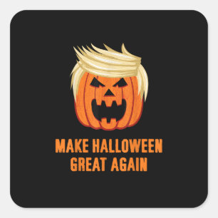 Halloween Great Again Funny Trumpkin - Basic Quadratischer Aufkleber