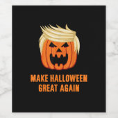 Halloween Great Again Funny Trumpkin - Basic Weinetikett (Einzelnes Label)