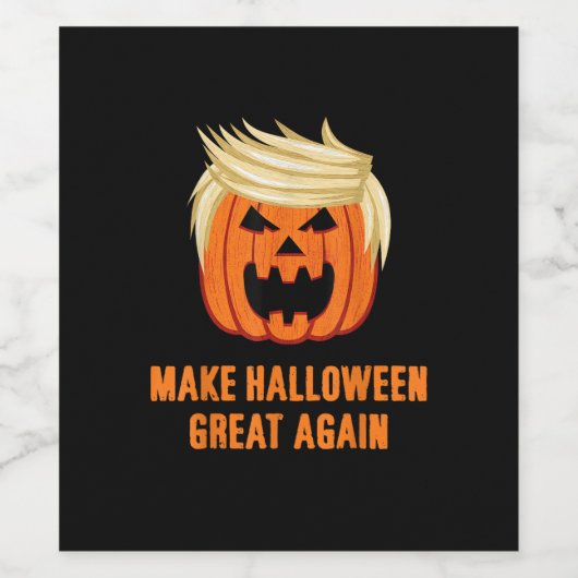 Halloween Great Again Funny Trumpkin - Basic Weinetikett (Einzelnes Label)