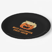 Halloween Great Again Funny Trumpkin Classic Pappteller (Schrägansicht)