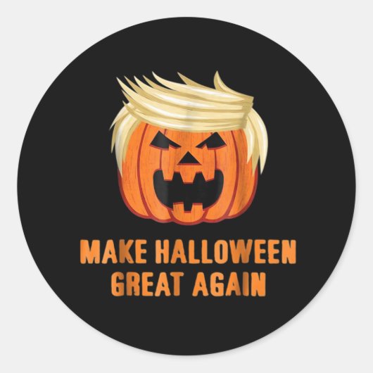 Halloween Great Again Funny Trumpkin Classic Runder Aufkleber (Vorderseite)