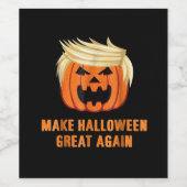 Halloween Great Again Funny Trumpkin Classic Weinetikett (Einzelnes Label)