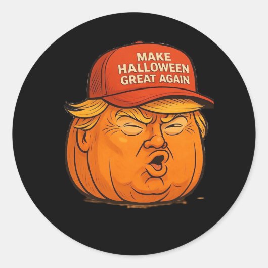 Halloween Great Again - Funny Trumpkin Slogan Runder Aufkleber (Vorderseite)