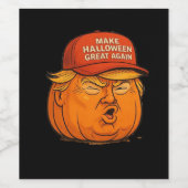 Halloween Great Again - Funny Trumpkin Slogan Weinetikett (Einzelnes Label)