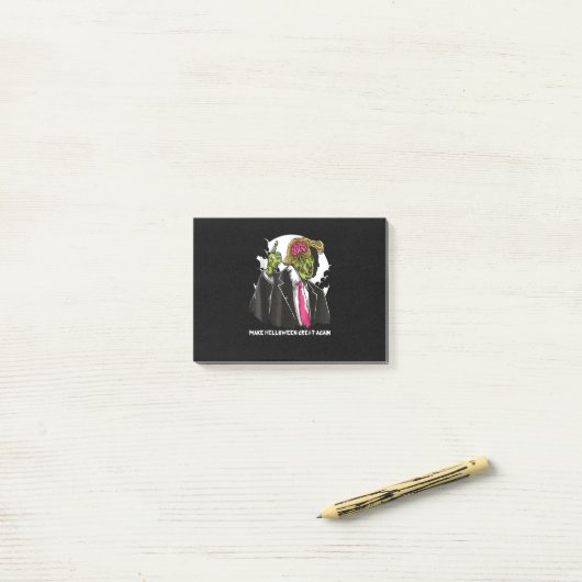 Halloween Great Again Trump zombie Hallowen Post-it Klebezettel (Auf Schreibtisch)