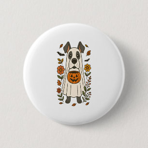 Halloween Great Dane Blume Button