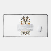 Halloween Great Dane Blume Schreibtischunterlage (Tastatur & Maus)