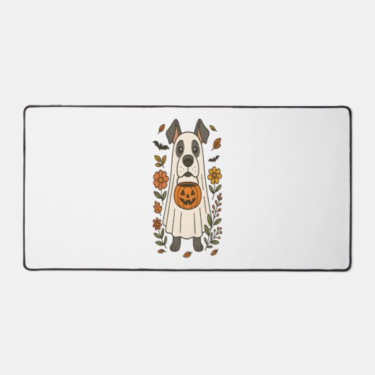 Halloween Great Dane Blume Schreibtischunterlage (Vorderseite)