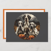 Halloween Great Dane Dogs Kürbislaterne Einladung (Vorne/Hinten)